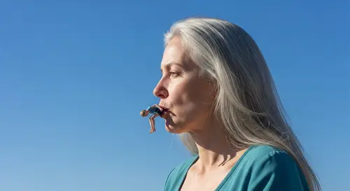 Surreal Giantess with Delighted Expression Eating Unharmed Figure