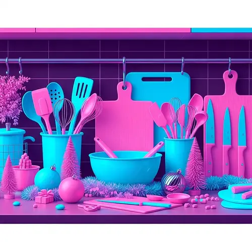 Festive Holiday Kitchen Counter Display - Neon Colors