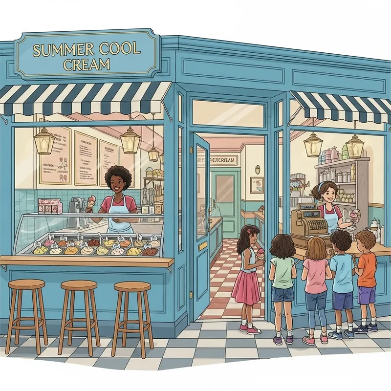 Charming Little Ice Cream Shop - Cool Treats Await
