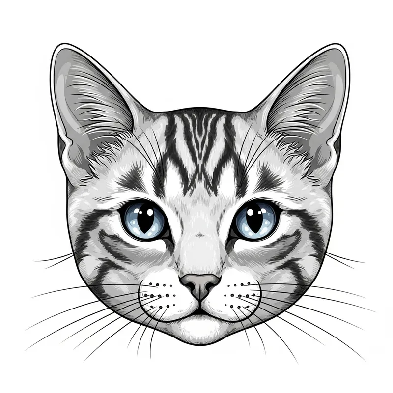 Sophisticated & Cute Iconic Cat Illustration Design