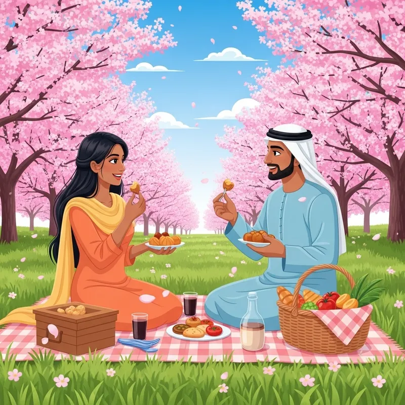 Spring Picnic Under Cherry Blossoms - A Radiant Affair