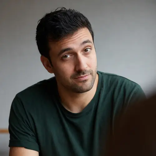 Natural Portrait of a Skeptical Man in His 30s