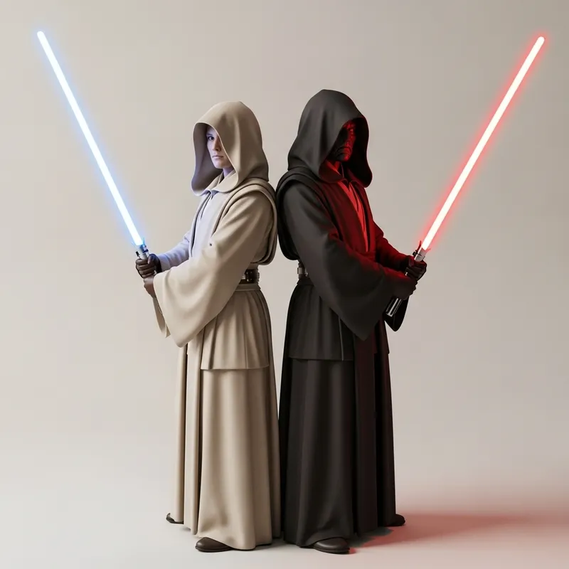 Light Side vs Dark Side Jedi - Minimalistic Standoff