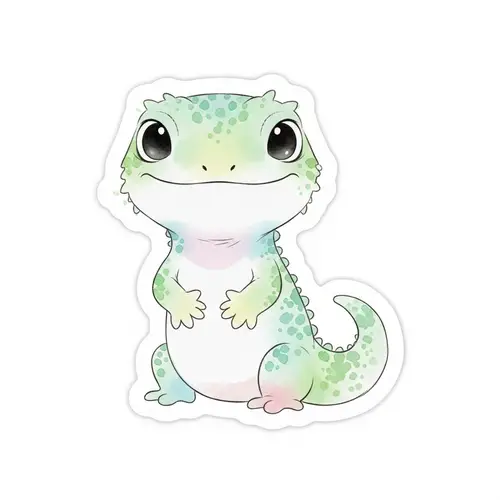 Minimalist Watercolor Lizard Sticker | Cute Nature Design