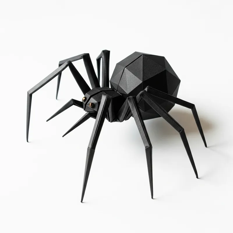 Exquisite Paper Origami Spider: Crafted Geometric Elegance