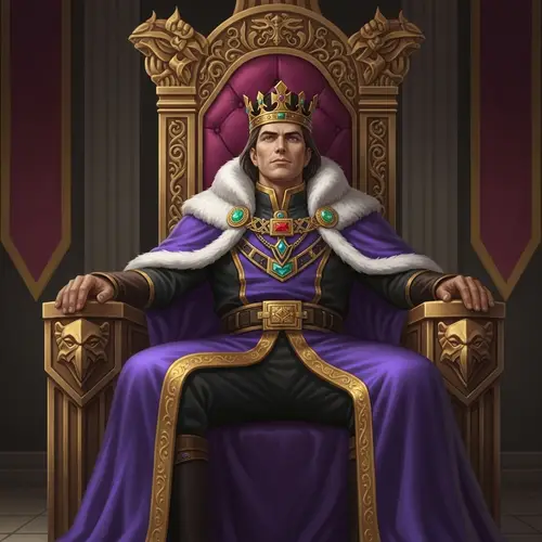 Regal King | Royal Purple Cape - Golden Crown | High Nobility