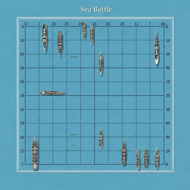 Empty Battlefield Grid - Sea Battle Game