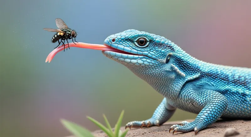 Captivating Ice Lizard in Dreamlike Scene