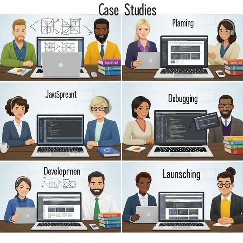 Illustrative Collage of Web Development Case Studies