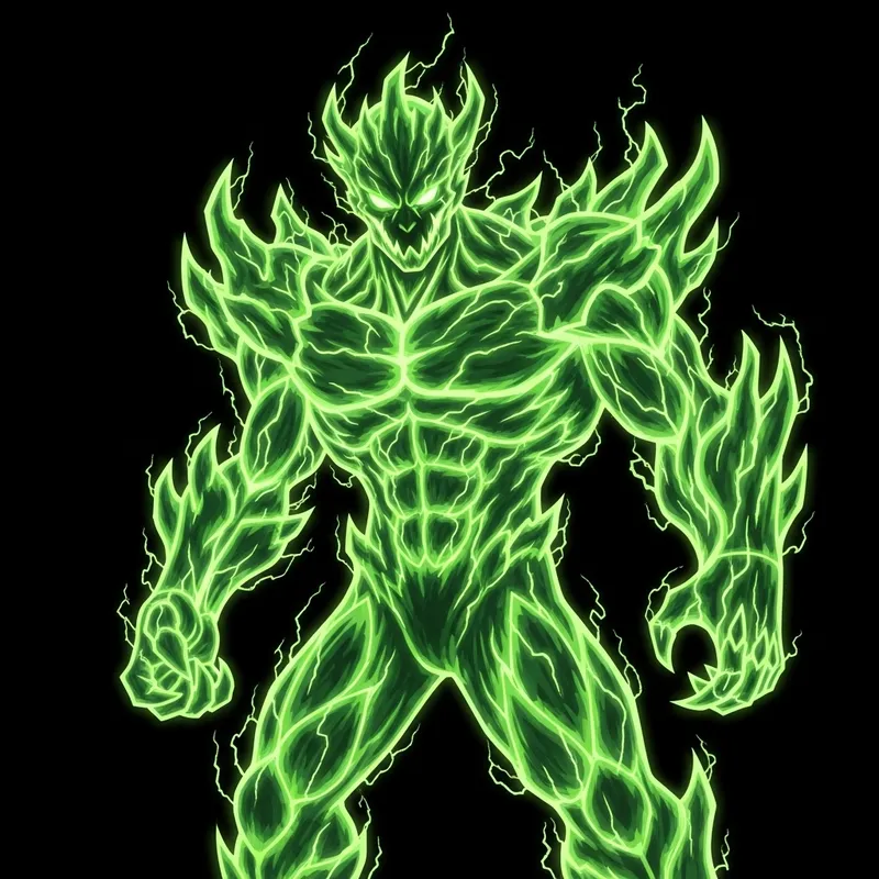 Vibrant Lime Green Monster Energy Illustration