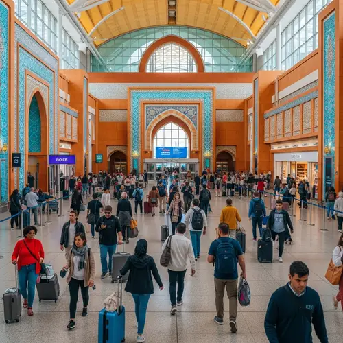 Islamic Architectural Elements at Vibrant Airport Terminal
