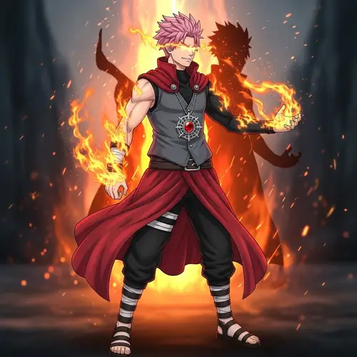 Natsu Dragneel: Anime-inspired Character with Spiky Pink Hair