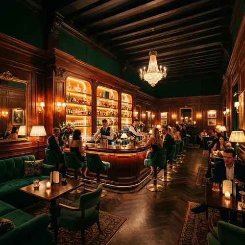 Elegant Mahogany Bar Interior | Luxurious Atmosphere