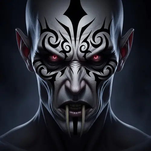 Venomous Dark Face: Intimidating Creature Art