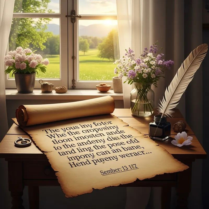 Vintage Bible Verse Inscribed on Scroll - Biblical Inspiration