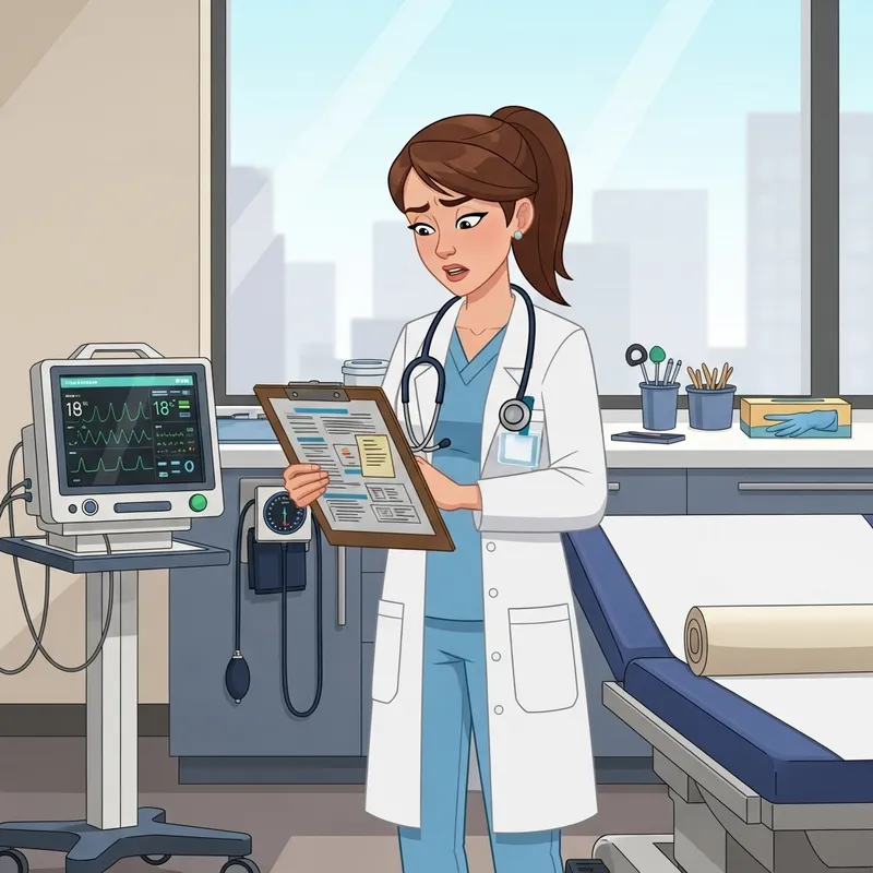 Female Doctor Animation with Stethoscope in Medical Setting