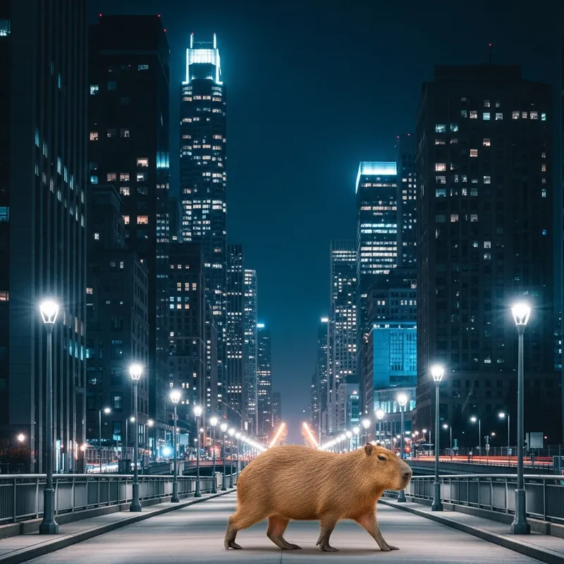 Capybara in Nocturnal Cityscape on Artstation Capybara in Nocturnal Cityscape on Artstation