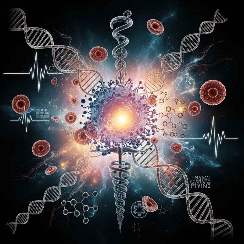 Abstract Biomedical Scene | Fusion of Cells & DNA