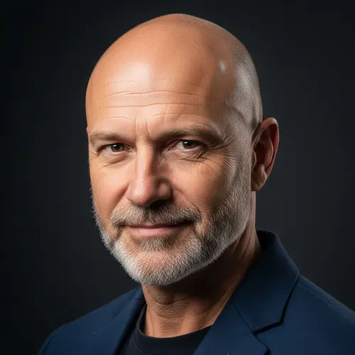 Portrait of a Bald Man with Well-Groomed Beard | Global Diversity