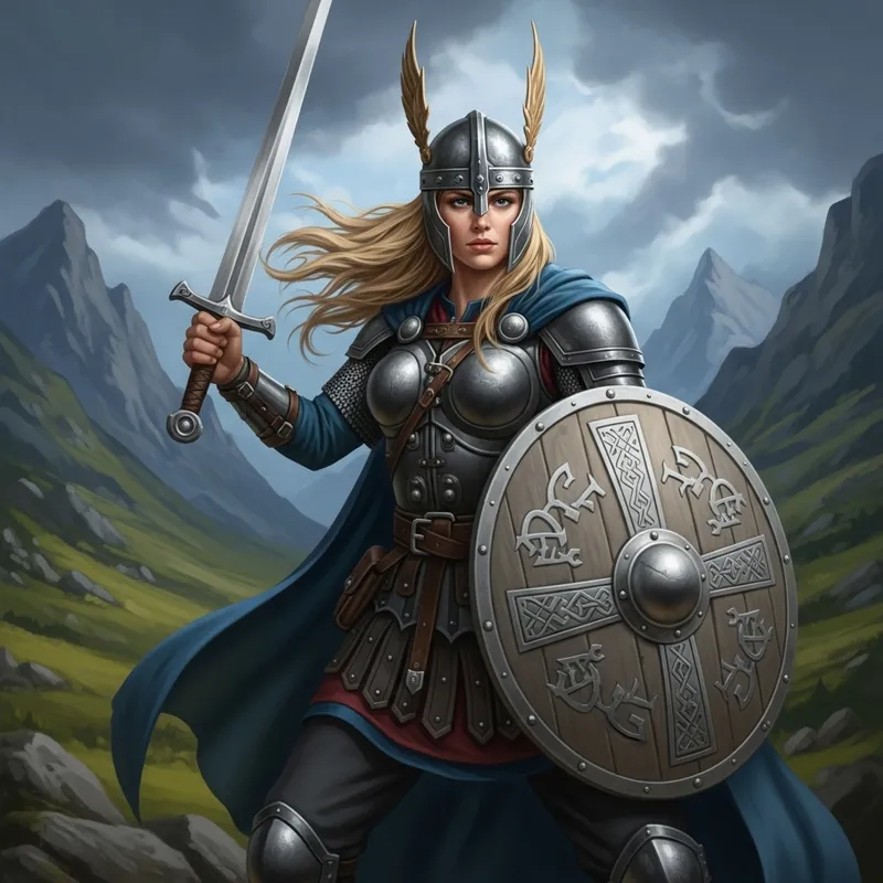 Stunning Valkyrie Warrior in Nordic Armor