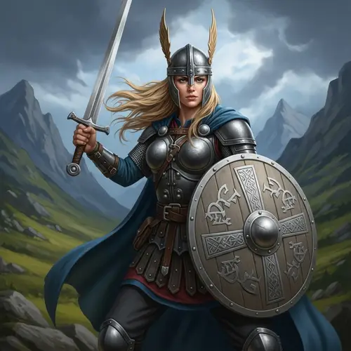 Stunning Valkyrie Warrior in Nordic Armor