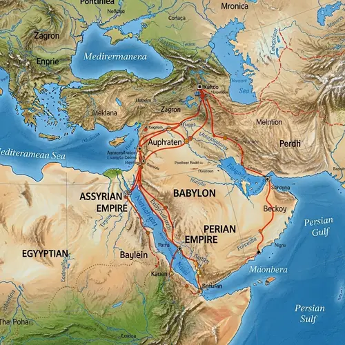 Ancient World Map: Babylon's Strategic Location and Neighboring Empires