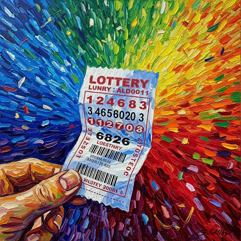 Van Gogh Style Lucky Lottery Ticket Painting | Vibrant Colors & Excitement