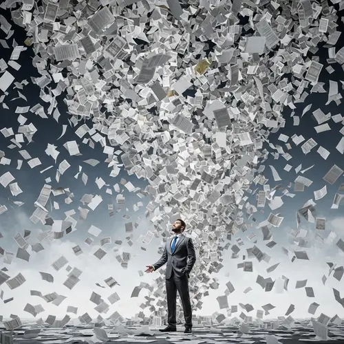 Middle-Eastern Investor in Chaos: Elegant Serenity Amidst a Whirlwind