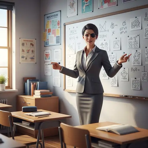 Professional Caucasian Female School Teacher in 30s