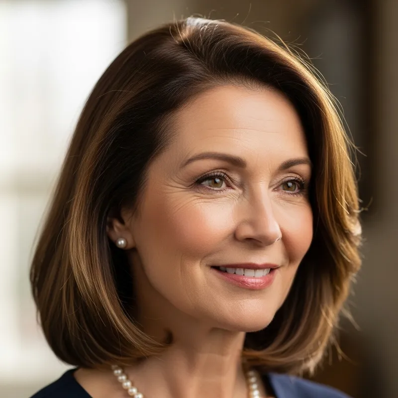 Pretty Mature Lady with Chestnut Brown Hair Pretty Mature Lady with Chestnut Brown Hair