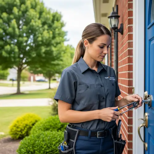 Professional Locksmith Re-Keying a Door Lock