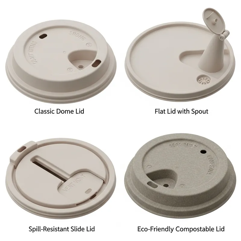 3D Paper Cup Lid Design with Drinking Hole Variations - Creative Options 3D Paper Cup Lid Design with Drinking Hole Variations - Creative Options