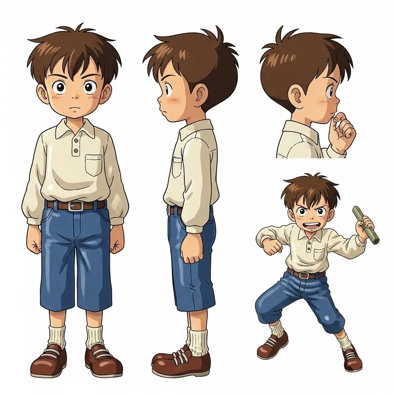 Ghibli Studio Boy Character Art | Various Poses and Views Ghibli Studio Boy Character Art | Various Poses and Views