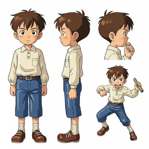 Detailed Boy Character Drawings | Japanese Animation Style
