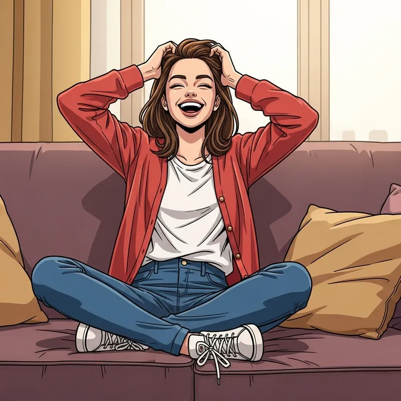 Cheerful College Student Illustration in Dynamic 3D Style