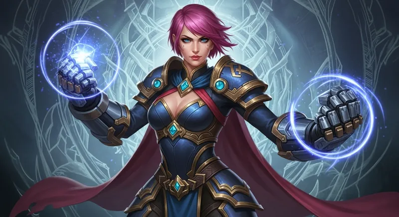 Powerful Fantasy Female Character with Pink Hair