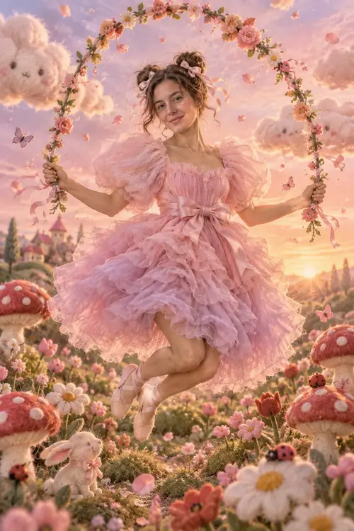 Whimsical Fairycore Editorial - Joyful Jumping Scene