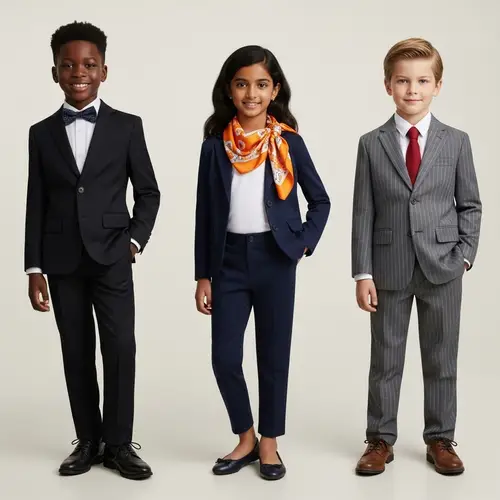 Young Sophistication: Diverse Children in Stylish Formal Wear