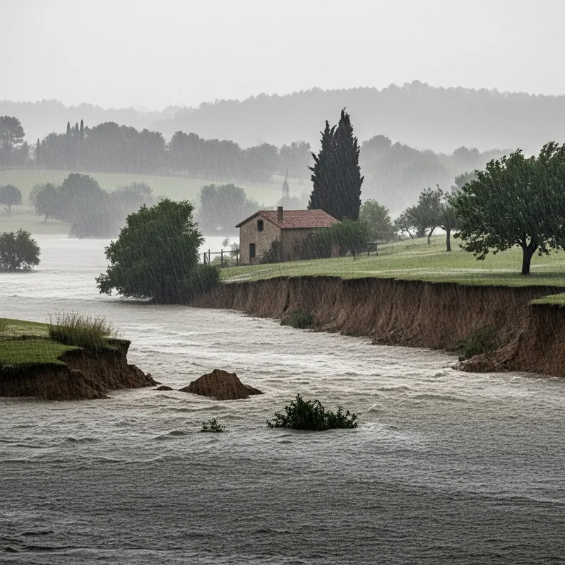 Nature's Fury: Scenery Lost to Falling Rain