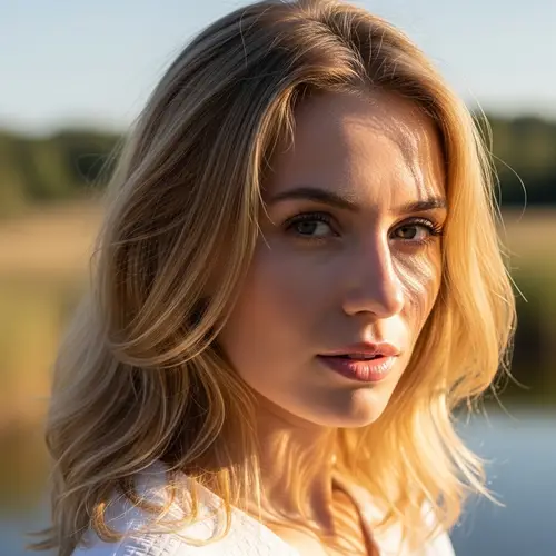 Blond Woman - Expressive Caucasian Beauty with Sunlit Hair