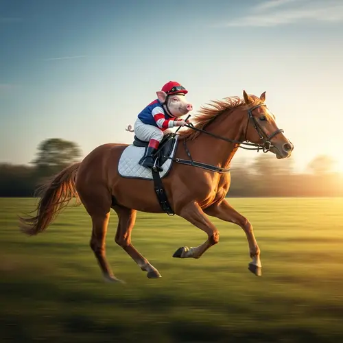 Pig Riding a Horse: Unlikely Animal Duo
