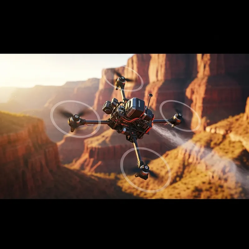 FPV Drone Defying Gravity in Risky Flight Maneuver FPV Drone Defying Gravity in Risky Flight Maneuver