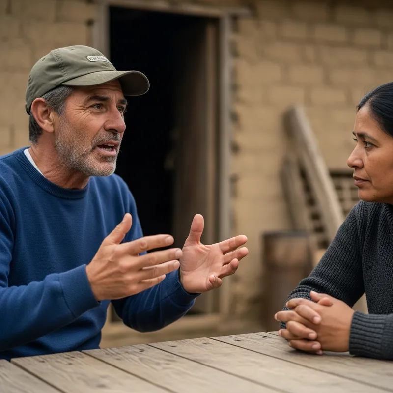 Local Tradition Enthusiast Talks Passionately with Wife Local Tradition Enthusiast Talks Passionately with Wife