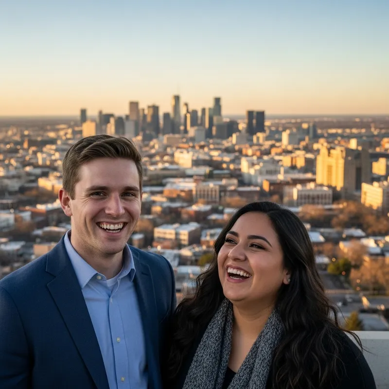 Laughing Together in a Stunning Cityscape