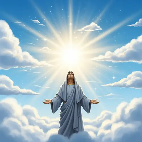 Serene Divinity Amidst Ethereal Skies