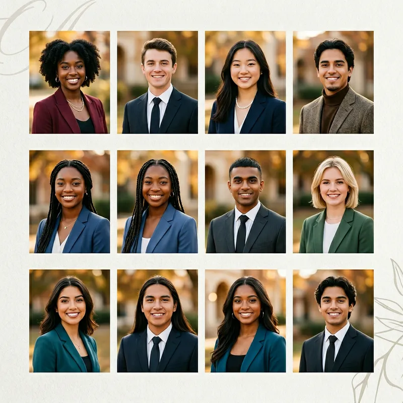 Diverse Senior Headshots for Yearbook