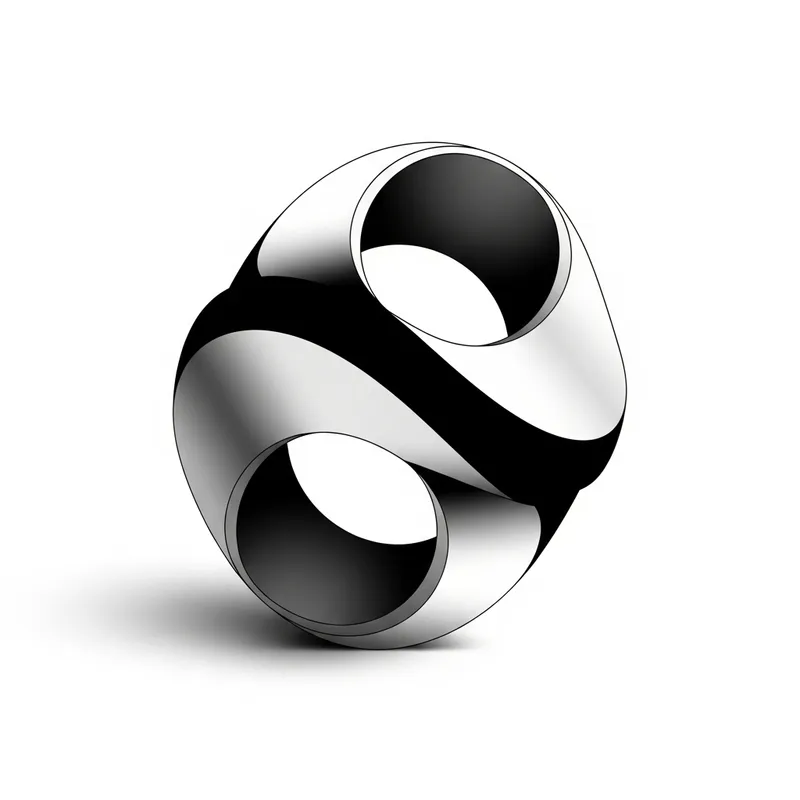 Black and White Moebius Strip Poster - Stunning Design