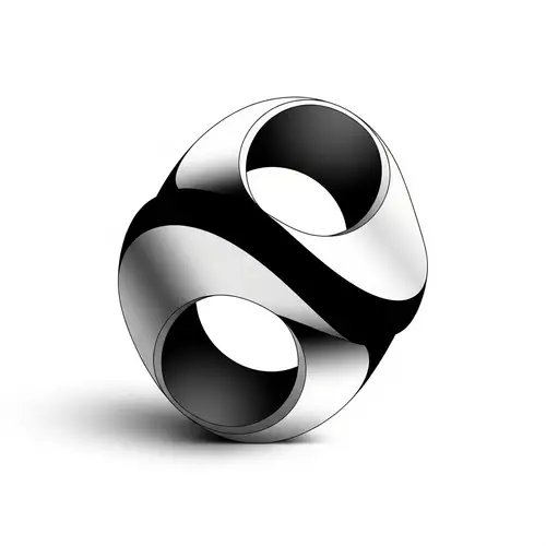 Black and White Moebius Strip Poster