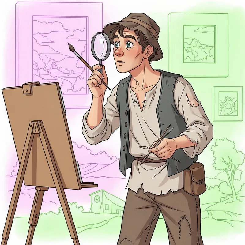 Curious Wanderer in Simple Attire | Artistic Exploration Curious Wanderer in Simple Attire | Artistic Exploration