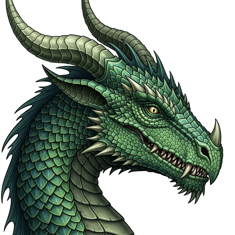 Detailed Dragon Head Profile | High Fantasy Art Style Detailed Dragon Head Profile | High Fantasy Art Style